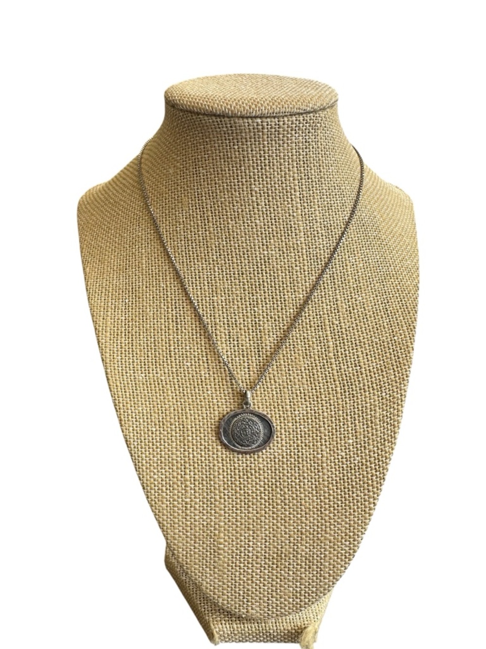 Sterling Silver Sun Design Pendant Necklace from Mexico